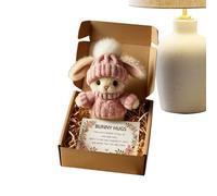 Générique De Lapin en Peluche De Pâques - Mini De Lapin Mignon dans Une Boîte | Po-upée Compagnon À Câliner Portable, Cadeau De Pâques avec Carte De Vœux pour en-fants, Adultes, Amis (C)