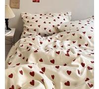 Générique de literie pour - Housse de Couette cœurs, de draps et taies d'oreiller, literie à Motifs Mignons, décoration de Chambre Douce | de Couette en Forme de cœur pour enf