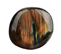 Générique de Lune Naturelle - de de Palmier Bleue polie, décoration d'échantillon de énergétique Lisse, Affichage Compact de Pierres précieuses | Ornement Spirituel à collectionne