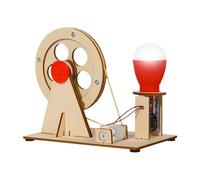 Générique De Manivelle en Bois - Kit Scientifique Éducatif DIY, De Puzzle Manuel, D'ampoule Interactif | Jouet D'électricité pour Expériences Physiques, Projets D'app