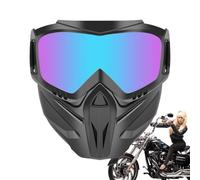 Générique de moto - Verres colorés à monture noire, couvre-visage coupe-vent, réglables pour VTT, masque de conduite anti-UV | Bouclier De Protection Pour Ski De Neige Tout-terrain Cyclisme Je