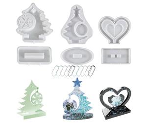 Générique de Noël en Silicone - Ensemble de de Moulage 21,2 x 17,4 cm, 6 en résine pour Cadre Photo | artisanaux de Vacances réutilisables, pour Thanksgiving, Halloween, décoration i