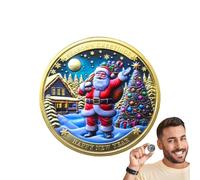 Générique de Noël - Souvenirs, pièce de Souvenirs du Père Noël, Santa Claus Coin | COI-N commémoratif adapté pour s'accrocher à l'arbre, à basculer Le Bassin ou Un Topper Actuel
