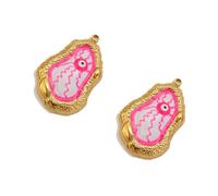 Générique De pendentifs œil de démon à Texture de pierre irrégulière | Pendentifs œil gothiques en acier inoxydable, dotés d ' une Texture de pierre irrégulière pour des projets de bijoux