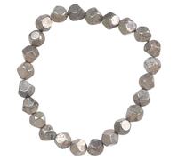 Générique De perles à facettes en pierre naturelle pour hommes, longueur réglable, accessoires de poignet pour perles de Pyrite irrégulières