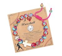 Générique de Perles sur Le thème du Sport avec breloque Crucifix et Accents de pour Une Tenue décontractée élégant sur Le thème du Baseball/Basketball/Football