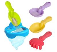 Générique De Plage | 5 Pièces avec Râteau Et Entonnoir pour L'Extérieur | château de Sable extérieur | pour Garçons Et Filles Dès 3 Ans Fête Anniversaire Camping Jardin Pique-Nique Vacances