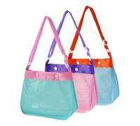 Générique de Plage en 3 pièces avec Boutons - à Dos pour Jouets de Plage de Voyage en, en Filet étanche | Fourre-Tout de Collecte de Coquillages pour, Jouets de Sable, Natation