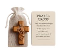 Générique de Poche Faite à la Main - en Bois 6cm, Crucifix Chrétien à Tenir | Croixs de Prière en Bois, Symbole de Foi Portable pour Chrétiens & Catholiques | Objet Religieux pour Famille, Amis
