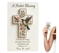 Générique De Poche Oiseau - Religieux Portable Et Fait À La Main | Carte Oiseau Avec Message Positif Religieux | pour Prière, Dévotion, Méditation, Baptême, Étude Biblique,