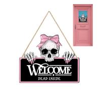 Générique de Porte Halloween 2D créative, « à la Maison, Le propriétaire est Mort » avec Inscription en Anglais, Accessoires effrayants à Suspendre pour Porche, décoration de Porche pour