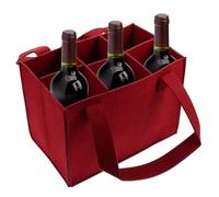 Générique De Stockage De Vin | Porte-vin Fourre-Tout en Feutre avec 6 Compartiments | De Rangement pour Porte-vin Portable pour Bouteilles | Épicerie Pique-Nique Anniversaire Camping Mariage | De TR