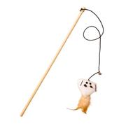 Générique de Teaser pour Chat en Corde de Coton avec poignée en Bois Naturel, Tige de Jouet Interactive pour des Temps de Jeu et des Exercices en Toute sécurité, Jouets en Bois pour Chat de