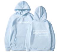 Générique Dear Person Behind Me Hoodie, You are Enough Hoodie, Casual Graphic Letter Print Sleeve Sweatshirt Gift for Men Women (Blue,Grand)