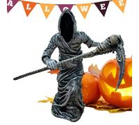 Générique Death-Themed Sculpture - Halloween Statue - 11.4cm 3D Printed Gothic Statue with Detachable Sickle for Haunted House Prop Tabletop Living Room Bedroom Study Dormitory Festive Gift Displays