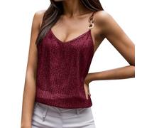 Générique Debardeur A Paillette Femme,Gilet Camisole à Paillettes avec Bas Sexy pour VêTements D'ExtéRieur Costume De Banquet RéUnion Annuelle VêTements D'IntéRieur Nouvelle (Red, M)