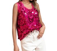 Générique Débardeur À Paillettes Pour Femme Avec Détails Scintillants, Top Court Dos Nu À Franges Et Paillettes Scintillantes Pour Femme, Débardeur Tube Dos Nu Sexy Bretelles Soirée, Carnaval, Rave