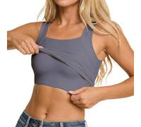 Générique Débardeur amincissant sans coutures col carré gaine compression haute tenue sculptant vêtement ajustable confortable port idéal activités domestiques extérieures toutes saisons (Blue, XXL)