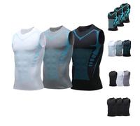 Générique Debardeur Compression Homme Gaine Ventre Plat Gilet Lot de 3 Sans Manche Ajustement Élastique Débardeur Sport Respirant Séchage Rapide Running Vest pour Musculation Fitness Course à Pied