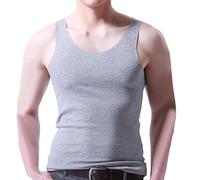 Générique Debardeur Compression Homme Tee Shirt sans Manche Debardeurs Gainant Maillot de Corps Vacances Sprot Haut Fitness Hauts Fin Cut Habit Running Vacance Gris 4XL