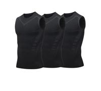 Générique Debardeur Compression, Lot de 3 Gilet de Mise en Forme Ionique, Nouveau sans Manche Shape Power Musculation Débardeur Compression Homme, Gilet de Modelage du Corps À Compression Ionique