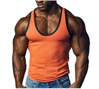 Générique Débardeur décontracté Homme léger Souple Parfait pour Repos Domestique et Promenade(OrangeM (m))