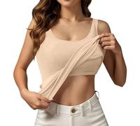 Générique Debardeur Femme Côtelés Caraco Haut Chic Et Elegant Crop Top Sans Armatures Ete Croc Soutien Gorge De Sport Intégré Sous Les Robes D'été Débardeurs Pour Integre Blanc