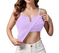 Générique Debardeur Femme Soutien Gorge Integre Haut Confortable Toute La Journée Lot Sexy Rembourré Invisible Pour Les Soirées En Terrasse Avec Intégré Bretelle D'été Top