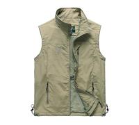 Générique Débardeur Homme Compression Gilet sans Manches Marcel décontracté pour s C Ollar de pêche de Pratique Travail en Plein air léger S Afari Photo M Ulti Poche épaule Cargo (Khaki, XXXXXL)