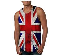 Générique Débardeur Homme Compression Gilet sans Manches Marcel Drapeau décontracté pour s, t-Shirt, Drapeau du 4 Juillet, t-Shirt Patriotique, Style Quatre (Red, XL)