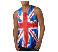 Générique Débardeur Homme Compression Gilet sans Manches Marcel Drapeau décontracté pour s, t-Shirt, Drapeau du 4 Juillet, t-Shirt Patriotique, Style Trois (Red, XXXXL)