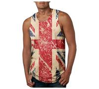 Générique Débardeur Homme Compression Gilet sans Manches Marcel Drapeau décontracté pour s, t-Shirt, Drapeau du 4 Juillet, t-Shirt Patriotique, Style Quatre (Orange, XXXXL)