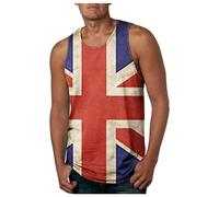 Générique Débardeur Homme Compression Gilet sans Manches Marcel Drapeau décontracté pour s, t-Shirt, Drapeau du 4 Juillet, t-Shirt Patriotique, Style Trois (Orange, L)