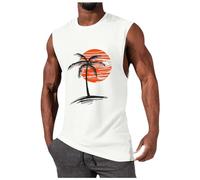 Générique Debardeur Homme Été Coupe Ample Col Rond Tee Shirts Sans Manches Tank Top Style Simple Adapté Pour Le Sport Et Les Loisirs Sans Musculation Loisirs Et Vacances Sport Gym Tank Tops