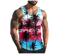 Générique Débardeur Homme Motif Palmier Style décontracté d’été, Vêtement Casual léger sans Manches pour Un Look Estival, débardeurs Confortables
