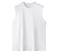 Générique Débardeur Homme Plage - Tank Top Men Gilet Ample sans Manches pour Hommes col Rond Couleur Unie Style coréen Mode Jeunesse Haut de Sport décontracté