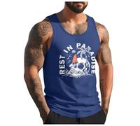 Générique Debardeur Homme Tee Shirt sans Manche Homme Été Col Rond Débardeurs Sport Gainant Imprimé Plantes Palmiers Plage Gilet Gym Respirant Musculation Fitness Décontracté Tank Top Casual