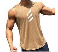 Générique Débardeur Homme Tee-Shirt sans Manche Teeshirt Décontracté Été T-Shirts Impression Musculation Tshirt Doux Léger Mode Tee Shirt Extensible Quotidien Mes en Cours De Livraison Kaki M
