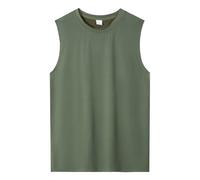 Générique Débardeur Homme Tee-Shirt sans Manche Teeshirt Décontracté Été T-Shirts Sport Respirant Tshirt Doux Léger Mode Tee Shirt Extensible Quotidien Et Ventes Flash du Jour Vert armée XL