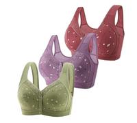 Générique Débardeur Long Soutien-Gorge pour Femmes âgées, lot 3, 2024, Bouton Fermeture sur Devant, en Coton, Confortable, Soutien Complet, Large, sans Armatures Brassière De (Yellow, 50)