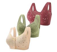 Générique Débardeur Long Soutien-Gorge pour Femmes âgées, lot 3, 2024, Bouton Fermeture sur Devant, en Coton, Confortable, Soutien Complet, Large, sans Armatures Brassière De (Gold, 50)