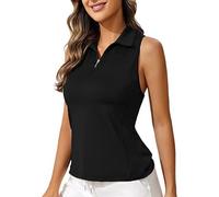 Générique Débardeur Sport Femme Col Zip Coupe Slim(Black, M)
