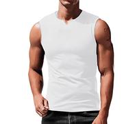 Générique débardeurs d'été Classique pour Homme Couleur Unie, Imprimé, Absorbant La Sueur Marcel Debardeur Homme Musculation pour la Course à Pied, l'entraînement Débardeur Hommes Casual Polo Zippe