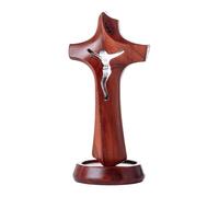Générique Debout - Décoration Religieuse catholique en Bois, Statue de Jésus chrétien en Bois Faite à la Main pour Centre de Table, église, Bureau, Salon, Chambre à Coucher, 15 cm