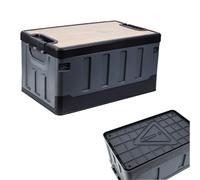 Générique Deck Box - PP And Wooden Cover, 35L Picnic Toy All-Weather Storage | Lockable And Portable Outdoor Storage Container, Stackable Box For Picnics, Camping, Hunting, Fishing, Seasonal Supplies