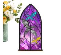 Générique Décor Bibliothèque Fantasy,Décoration De Fausse Fenêtre Dragon Médiéval,Ornement De Table Médiéval Translucide - pour Bureau à Domicile Bibliothèque Salle d'Étude Étagère Bureau