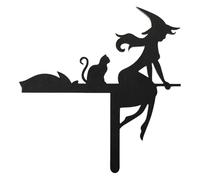 Générique Décor d'angle de Porte d'halloween, décoration de Cadre de Porte en Bois Noir - Panneau d’Halloween Art Décor de d’Halloween - Cadre de en Bois Effrayant, Art Mural pour Porche, Jardin, ma
