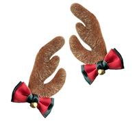 Générique Décor de casque - Charme en bois | Bois de renne - Couvre-chef de Noël 2 pièces Décoration de casque en de renne détachable pour costumes de vacances, les fêtes et plaisirs festifs