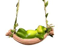Générique Décor de Jardin Grenouille - Ornament Arbre à Balançoire Grenouille Endormie,Figurine Animale Réaliste en Résine pour Jardin Pelouse Balcon Terrasse Porche Maison,Décoration Arbre Extérieur