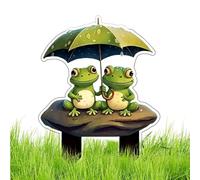 Générique Décor De Jardin Grenouille, Piquet De Jardin en Acrylique 2D, Statuette Art Cour, pour arrière-Cour Paysage terrasse Balcon entrée Pots Fleurs